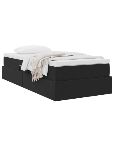 Letto con contenitore e materasso Nero 90 x 190 cm Velluto