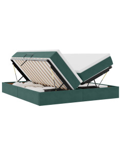 Letto con contenitore e materasso Verde Scuro 180 x 200 cm 2