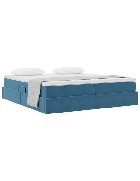 Letto con contenitore e materasso Blu Scuro 180 x 200 cm