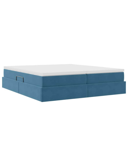 Letto con contenitore e materasso Blu Scuro 180 x 200 cm