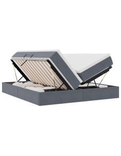 Letto con contenitore e materasso Grigio scuro 200 x 200 cm 2
