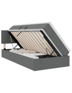Letto con contenitore e materasso Grigio scuro 90 x 190 cm 2