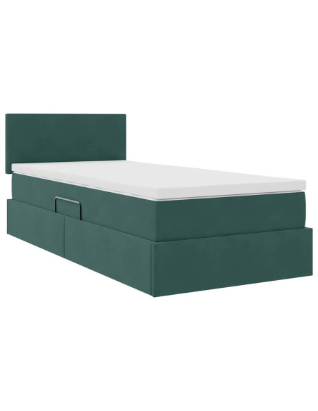 Letto con Contenitore Verde Scuro 90 x 190 cm Velluto