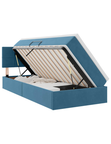 Letto con Contenitore Blu Scuro 90 x 190 cm Velluto