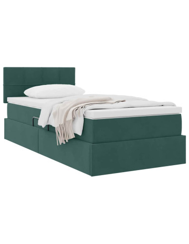 Letto con Contenitore Verde Scuro 90 x 200 cm Velluto