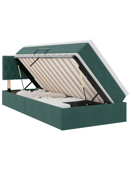 Letto con Contenitore Verde Scuro 90 x 190 cm Velluto