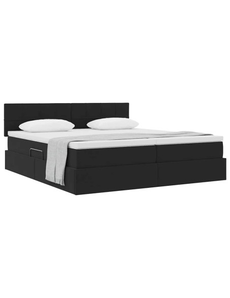Letto con Contenitore con materasso Nero 100 x 200 cm