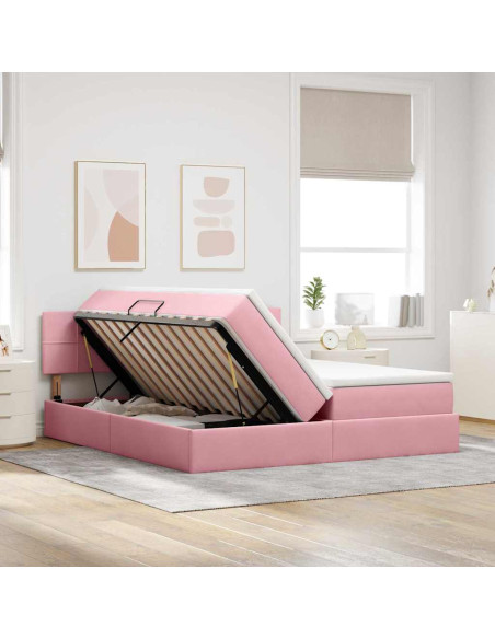 Letto con Contenitore con materasso Rosa 100 x 200 cm