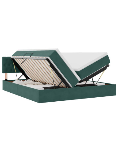 Letto con Contenitore con materasso Verde Scuro 90 x 200 cm