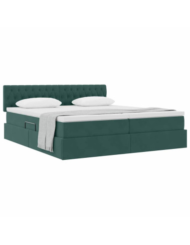Letto con Contenitore con materasso Verde Scuro 90 x 200 cm