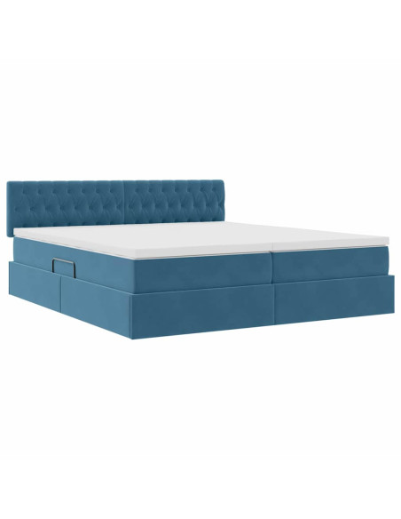 Letto con Contenitore con materasso Blu Scuro 90 x 200 cm