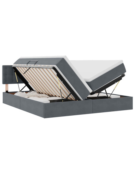Letto con Contenitore con materasso Grigio scuro 100 x 200 cm