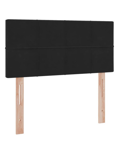 Letto con contenitore e LED con led Nero 90 x 190 cm Velluto