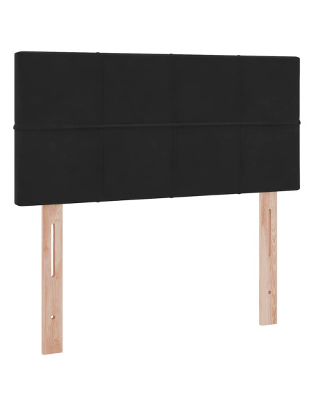 Letto con contenitore e LED con led Nero 90 x 190 cm Velluto