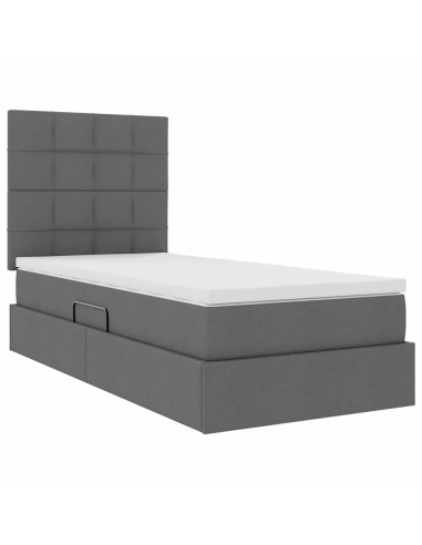 Letto con contenitore e materasso Grigio scuro 100 x 200 cm