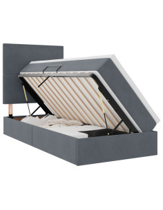Letto con contenitore e materasso Grigio scuro 100 x 200 cm 2