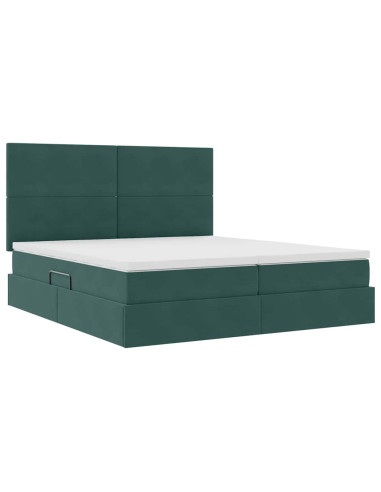 Letto con Contenitore Verde Scuro 180 x 200 cm Velluto