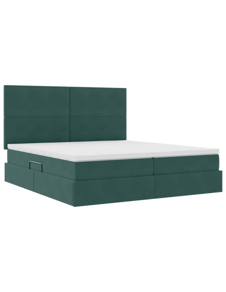 Letto con Contenitore Verde Scuro 180 x 200 cm Velluto