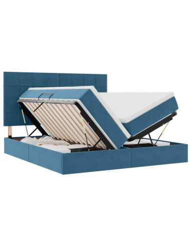 Letto con Contenitore Blu Scuro 180 x 200 cm Velluto