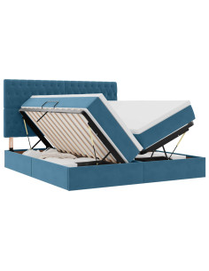 Letto con Contenitore Blu Scuro 180 x 200 cm Velluto 2
