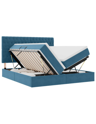 Letto con Contenitore Blu Scuro 180 x 200 cm Velluto