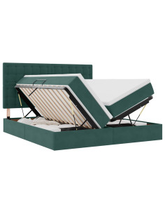 Letto con Contenitore Verde Scuro 200 x 200 cm Velluto 2