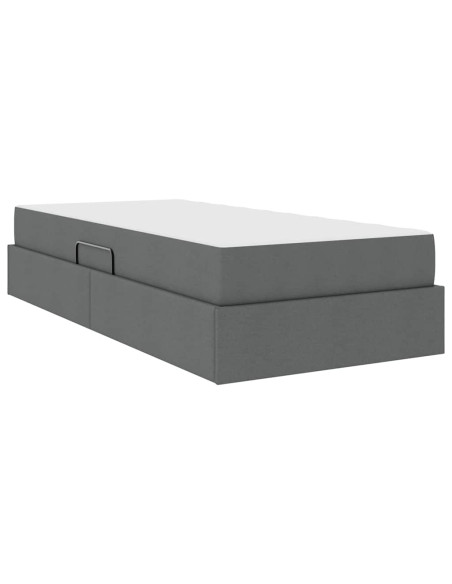 Letto con contenitore e materasso Grigio scuro 90 x 190 cm