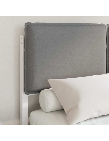 Letto con Testiera Rivestita Grigio chiaro 120 x 190 cm