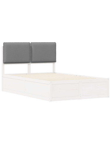 Letto con Testiera Rivestita Grigio chiaro 120 x 190 cm
