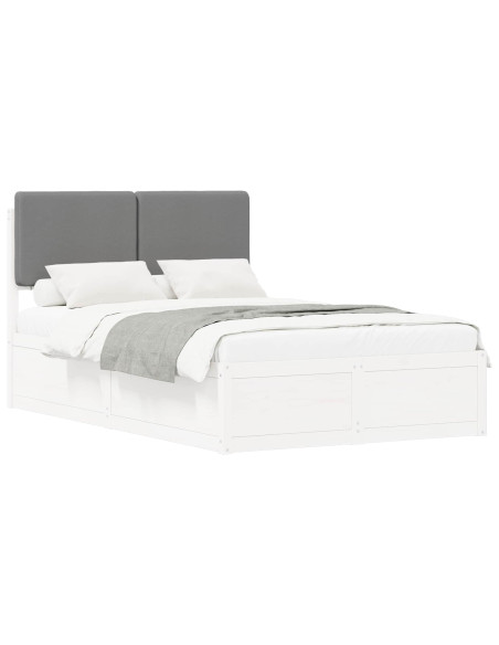 Letto con Testiera Rivestita Grigio chiaro 120 x 200 cm