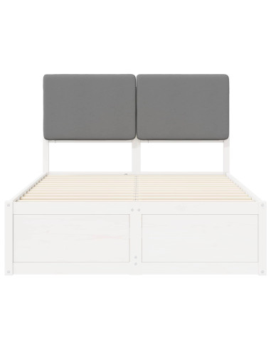 Letto con Testiera Rivestita Grigio chiaro 120 x 200 cm