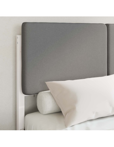 Letto con Testiera Rivestita Grigio chiaro 120 x 190 cm