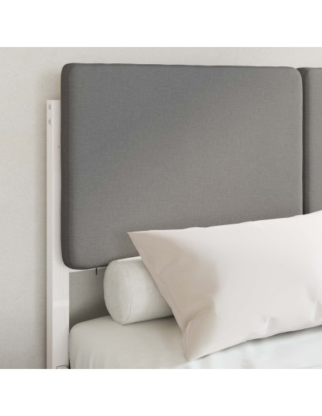 Letto con Testiera Rivestita Grigio chiaro 120 x 190 cm