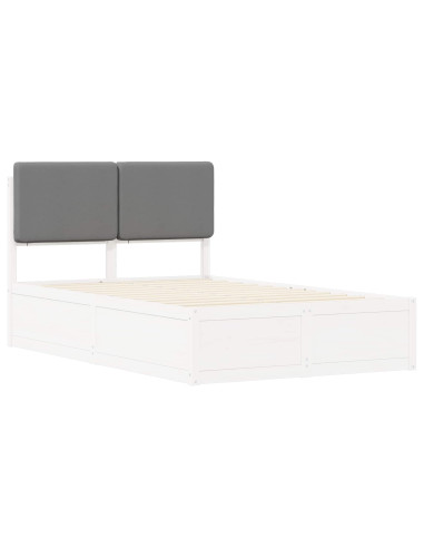 Letto con Testiera Rivestita Grigio chiaro 120 x 190 cm