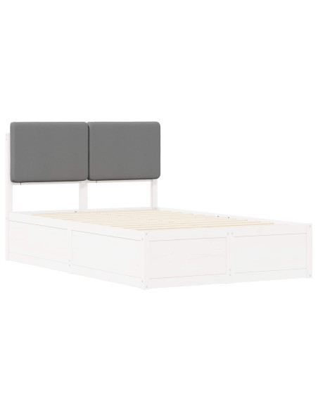 Letto con Testiera Rivestita Grigio chiaro 120 x 190 cm