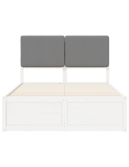 Letto con Testiera Rivestita Grigio chiaro 120 x 190 cm