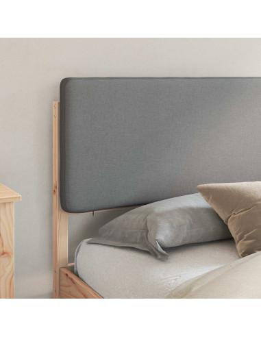 Letto con Testiera Rivestita Grigio chiaro 200 x 200 cm