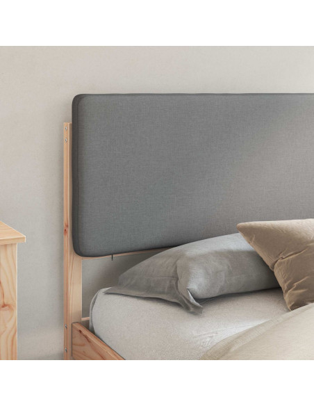Letto con Testiera Rivestita Grigio chiaro 200 x 200 cm