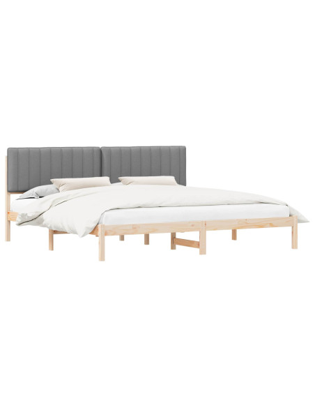 Letto con Testiera Rivestita Grigio chiaro 200 x 200 cm