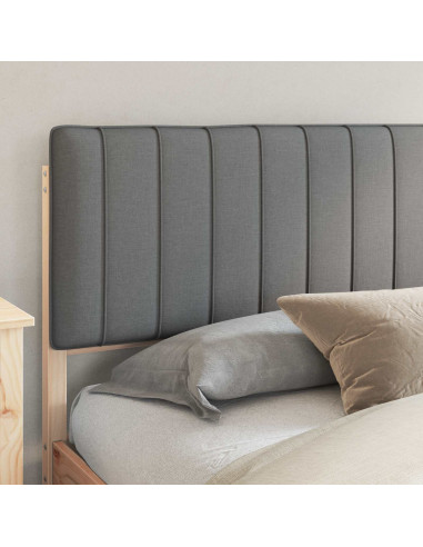 Letto con Testiera Rivestita Grigio chiaro 200 x 200 cm