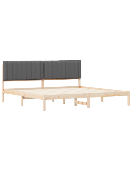 Letto con Testiera Rivestita Grigio scuro 200 x 200 cm