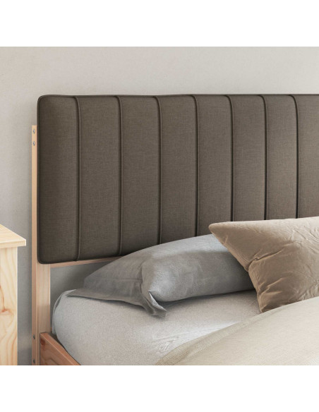 Letto con Testiera Rivestita Talpa 200 x 200 cm Pino massello