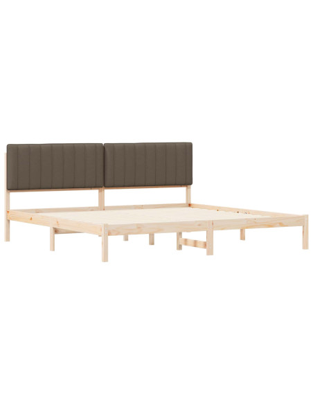 Letto con Testiera Rivestita Talpa 200 x 200 cm Pino massello
