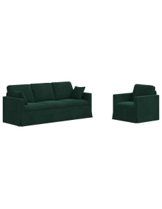 Divano 2 pcs Verde Scuro 2