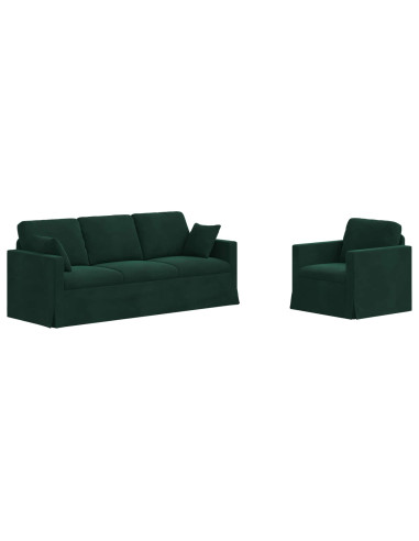 Divano 2 pcs Verde Scuro