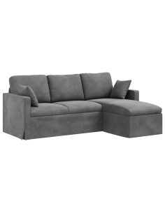 Divano Grigio scuro 198 x 134 x 80 cm Velluto 2