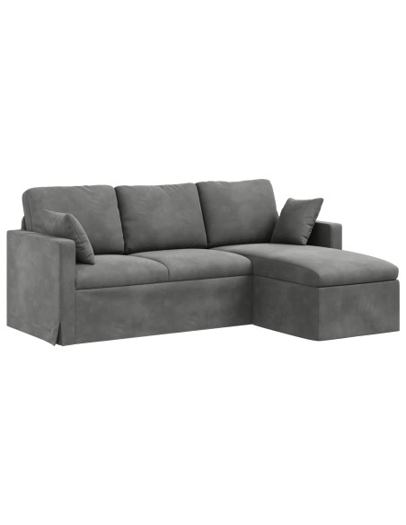 Divano Grigio scuro 198 x 134 x 80 cm Velluto