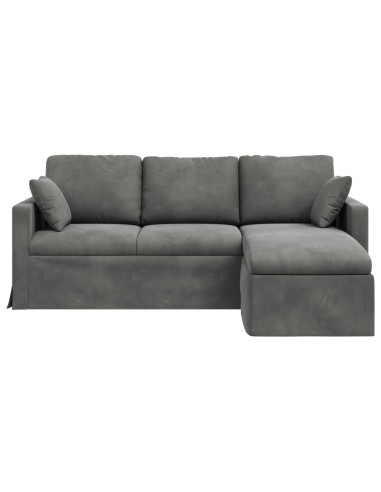 Divano Grigio scuro 198 x 134 x 80 cm Velluto