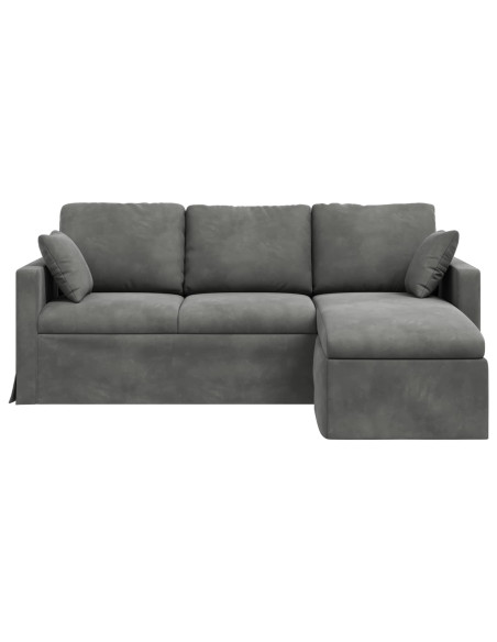 Divano Grigio scuro 198 x 134 x 80 cm Velluto