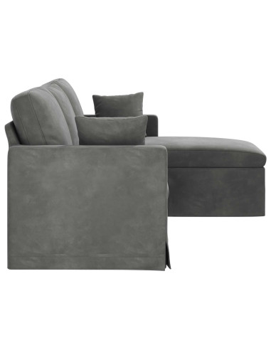 Divano Grigio scuro 198 x 134 x 80 cm Velluto